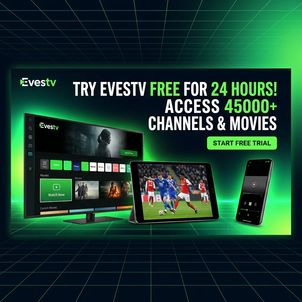 Happy family enjoying free trial of premium IPTV streaming